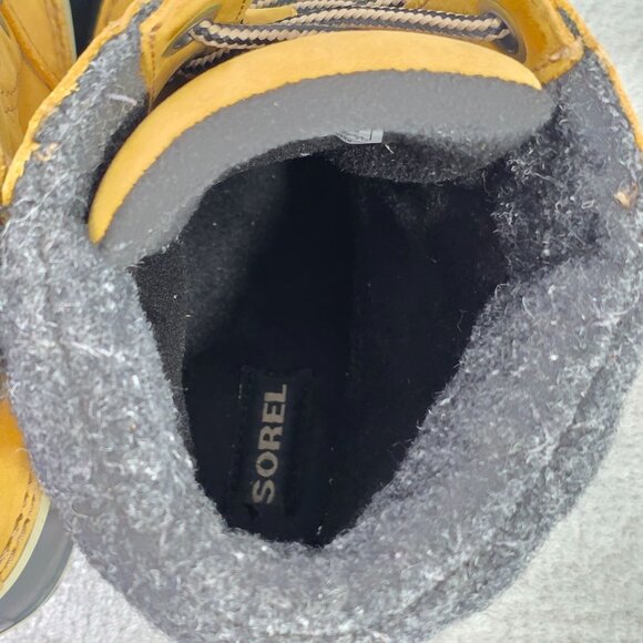 Womens Sorel Khaki & Black Waterproof Lace Up Boots Insulated Rubber Sole 11 - Picture 7 of 9